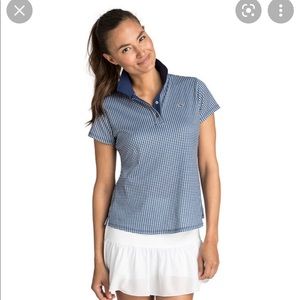 Vineyard Vines Performance- Navy Gingham golf polo - Size medium